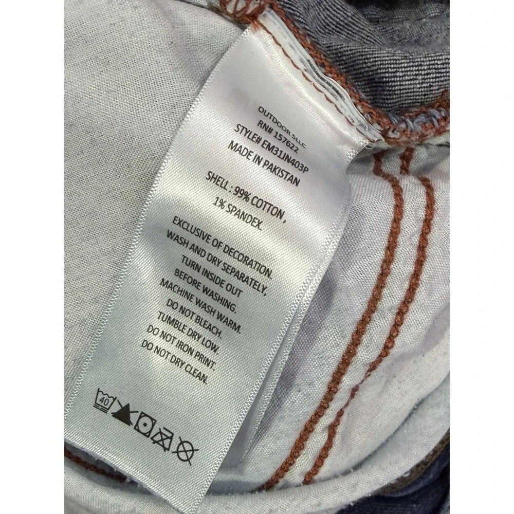 Eddie Bauer Jeans Mens 34x32 Blue Dark Wash Mid Rise Slim Fit‎ Straight Stretch